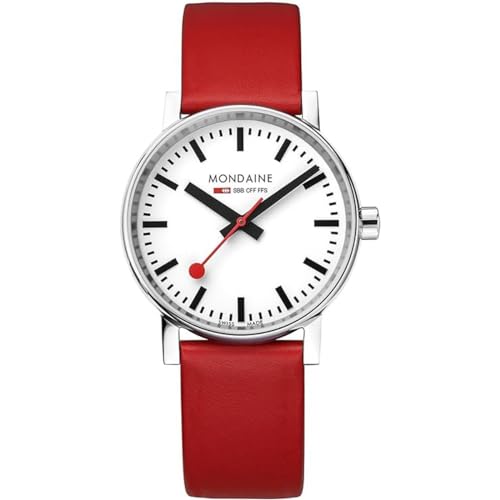 Mondaine Herren Analog Schweizer Quarzwerk Uhr mit Vegan Traubenleder Armband MSE.35110.LCV von Mondaine