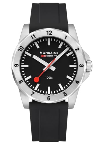 Mondaine Herren Analog Schweizer Quarzwerk Uhr mit Silikon Armband MSN.42120.RB von Mondaine
