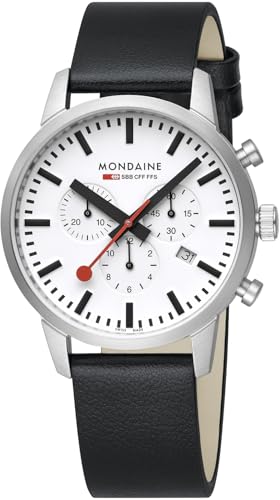 Mondaine Herren Analog Quarz Uhr mit Leder Armband MSD.41411.LBV von Mondaine