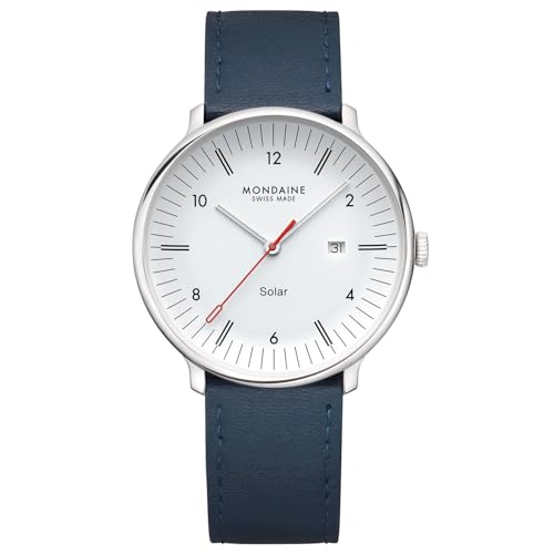 Mondaine Herrenuhr Doppio Solar Blau/Weiß 41 mm MLE.41910.LDV von Mondaine