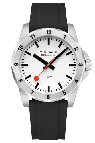 Mondaine Herren Analog Schweizer Quarzwerk Uhr mit Silikon Armband MSN.4211B.RB von Mondaine