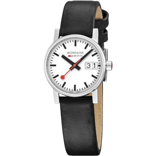 Mondaine Damen Analog Schweizer Quarzwerk Uhr mit Vegan Traubenleder Armband MSE.30210.LBV von Mondaine