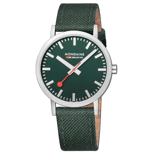 Mondaine Unisex Analog Quarz Uhr mit Textil Armband A6603036060SBF von Mondaine