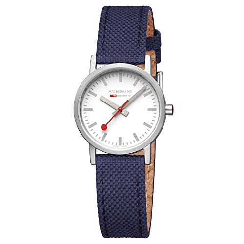 Mondaine Unisex Analog Quarz Uhr mit Textil Armband MSE40610LB von Mondaine