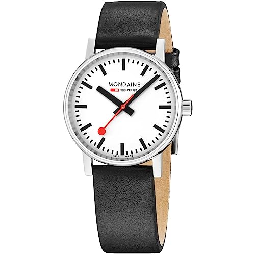 Mondaine Herren Analog Schweizer Quarzwerk Uhr mit Vegan Traubenleder Armband MSE.35110.LBV von Mondaine