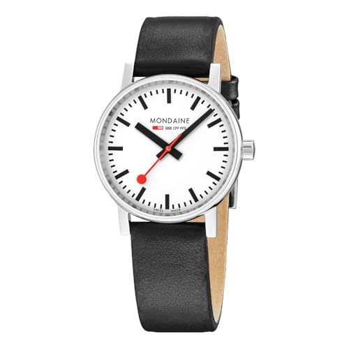 Mondaine Herren Analog Schweizer Quarzwerk Uhr mit Vegan Traubenleder Armband MSE.35110.LBV von Mondaine