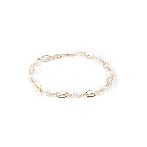 Mondepetit Armband perlen Gelbgold 9 Karats (375) - Geschenkbox - Garantiezertifikat von Monde Petit