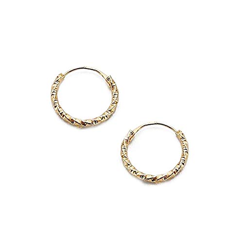 Mondepetit - Damen & Kinder Ohrringe Verdrehter Hoop Creolen 11x1.2 mm Gelbgold 18K - Geschenkbox - Garantiezertifikat von Monde Petit