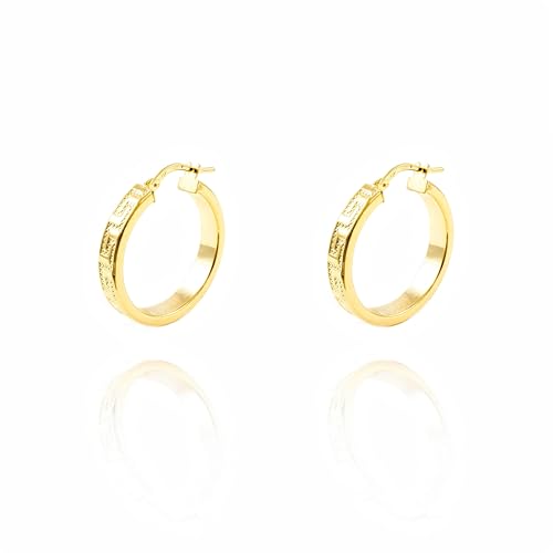 Damen-Ohrringe Creolen 24x4 mm - Gelbgold 18 Karat (750) - Geschenkbox - Garantiezertifikat von Monde Petit
