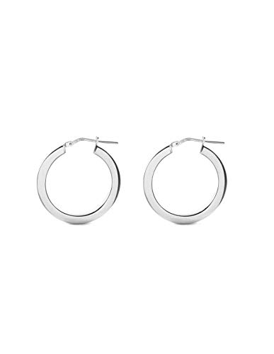 Damen & Kinder Creolen Hoop 21x3 mm Ohrstecker - 925 Sterling Silber - Geschenkbox von Monde Petit
