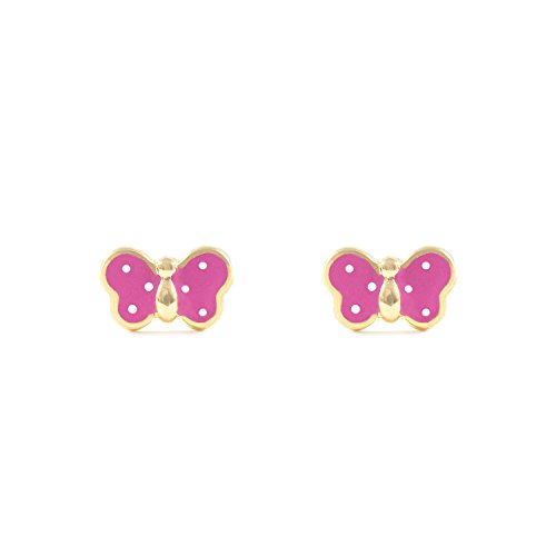 Pendientes Bebe Mariposa Rosa von Monde Petit