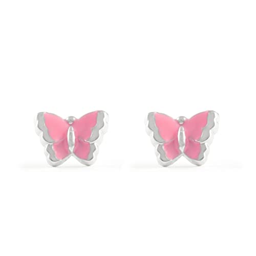 Kinder Ohrstecker Schmetterling 925 Sterling Silber - Geschenkbox von Monde Petit