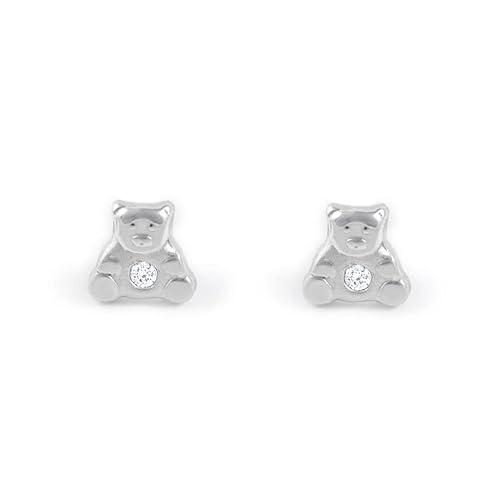 Kinder-Ohrstecker teddy 925 Sterling Silber - Geschenkbox von Monde Petit