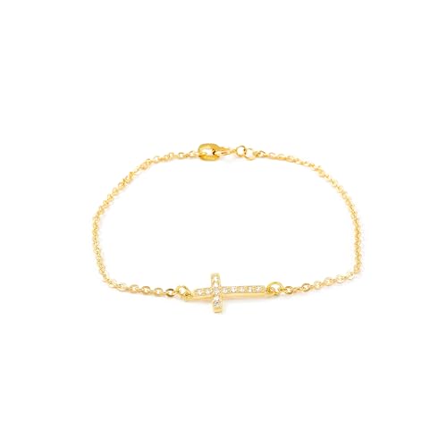 Monde Petit Kreuz Armband horizontale Gelbgold 18 Karats (750) - Geschenkbox - Garantiezertifikat von Monde Petit