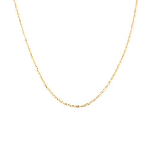 Monde Petit Gelbgold singapur Kette 18k (50 cm) - Geschenkbox - Garantiezertifikat von Monde Petit