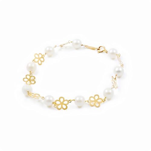 Monde Petit Kinder Armband perlen Gelbgold 18 Karats (750) - Geschenkbox - Garantiezertifikat von Monde Petit