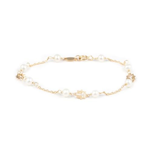 Monde Petit Kinder Armband perlen Gelbgold 18 Karats (750) - Geschenkbox - Garantiezertifikat von Monde Petit