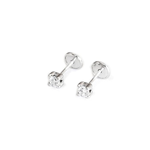 Mondepetit - Zirkon 3 mm Ohrringe 925 Sterling Silber Glanz - Geschenkbox von Monde Petit