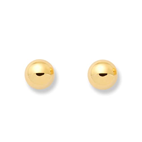 Mondepetit - Kinder Baby Mädchen Ohrringe Half Ball 4 mm Gelbgold 18K - Geschenkbox - Garantiezertifikat von Monde Petit