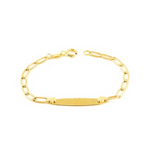 Monde Petit Kinder Bilbao Gravur Armband Gelbgold 9k - Geschenkbox - Garantiezertifikat von Monde Petit