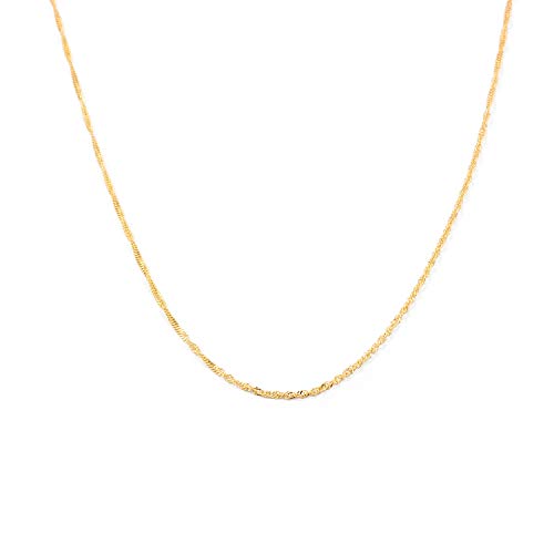 Mondepetit - Singapur Kette Damen Halskette Gelbgold 18K Länge 50 cm Dicke 1.5 mm - Geschenkbox - Garantiezertifikat von Monde Petit