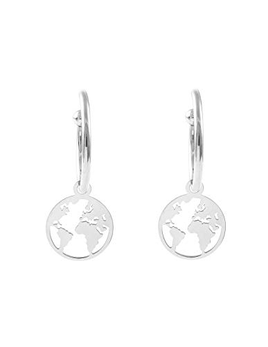 Ohrstecker die Welt 925 Sterling Silber - Geschenkbox von Monde Petit