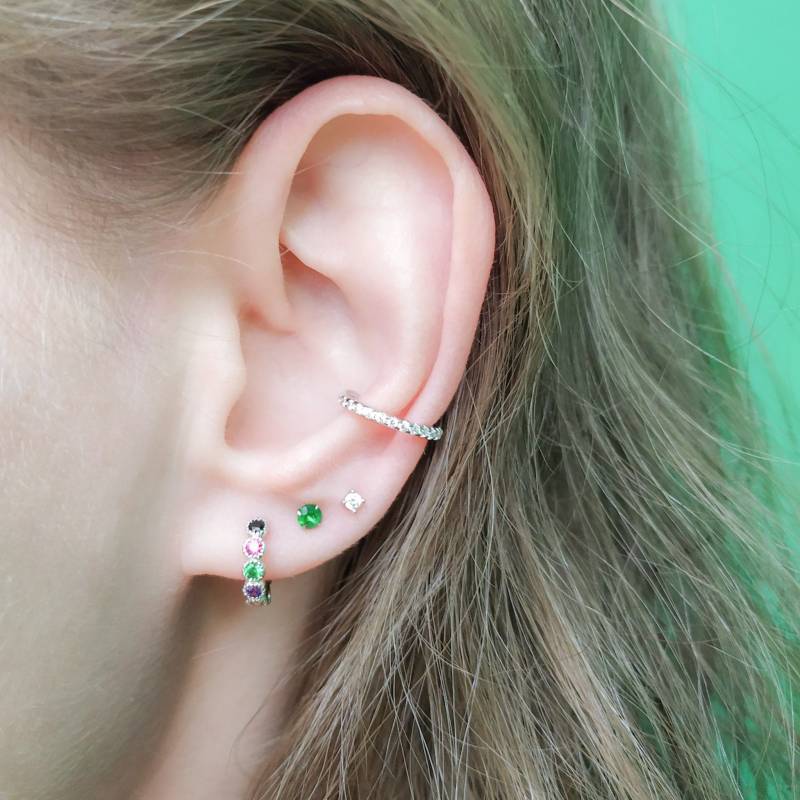 3Pcs Einzelne Ohrringe Set Sterling Silber - Von 3 Ohrringen Mini Kleine Ohrstecker von MondliDesigns