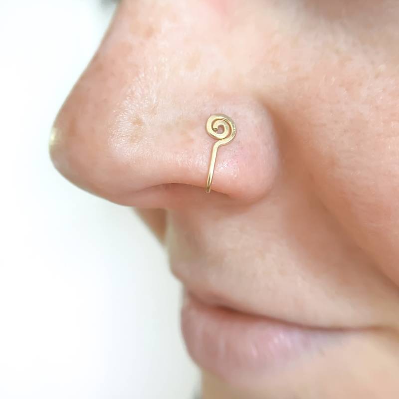 Falscher Nasenring - Falsches Nasenpiercing Nasenbügel Gefälschter Gold Falsche Nasenmanschette Silber von MondliDesigns