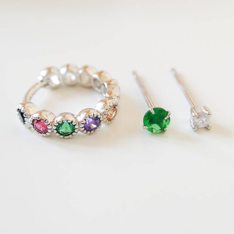 Ohrringe Set Von 3 - Gold Ohrstecker Kleine Winzige Goldohrringe Und Creolen Mehrere Piercings von MondliDesigns