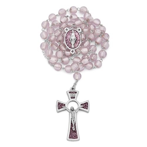 Mondo Cattolico - Katholischer Rosenkranz Benedikt während des Angelus von Papst Franziskus, Halskette Rosenkranz aus venezianischem Glas der wundertätigen Jungfrau Ideal als religiöses Geschenk Mondo Cattolico - Katholischer Rosenkranz Benedikt während des Angelus von Papst Franziskus, Halskette Rosenkranz aus venezianischem Glas der wundertätigen Jungfrau Ideal als religiöses Geschenk von Mondo Cattolico