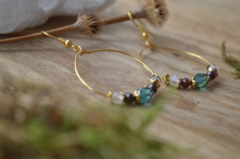 Verbena Handgefertigt Echtsilber Vergoldet Fee Elfe Creolen Ohrringe Goldohrringe Waldelfe Mondstein Granat Goldschmuck Magie Wald Forest Verbena Handgefertigt Echtsilber Vergoldet Fee Elfe Creolen Ohrringe Goldohrringe Waldelfe Mondstein Granat Goldschmuck Magie Wald Forest von Mondsilberwerk