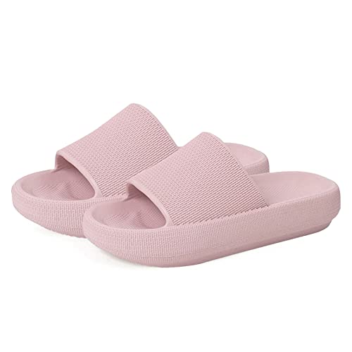 MoneRffi Badelatschen Damen Badeschuhe Damen- 45mm Dicke Sohle Schlappen, Unisex Hausschuhe Badeschlappen Damen Airfoot, Rutschfest Weich Schnell Trocknend Cozy Slides von MoneRffi