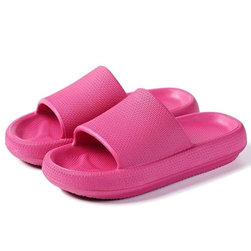 MoneRffi Badelatschen Damen Badeschuhe Damen- 45mm Dicke Sohle Schlappen, Unisex Hausschuhe Badeschlappen Damen Airfoot, Rutschfest Weich Schnell Trocknend Cozy Slides von MoneRffi