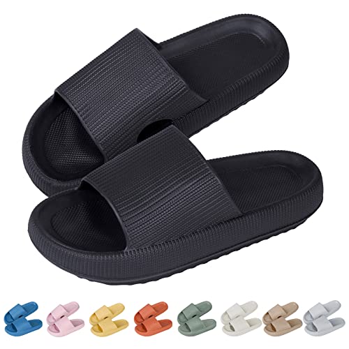 MoneRffi Badelatschen Damen Herren Wolkenschuhe- cloud slides original Badeschuhe wolken damen airfoot hausschuhe Cloudyzz Bequeme rutschfeste Dusch Badeschlappen(schwarz#1,38/39) von MoneRffi