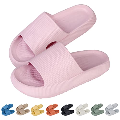 MoneRffi Badelatschen Damen Herren Wolkenschuhe- Cloud Slides original Badeschuhe Wolken Damen airfoot Hausschuhe Cloudyzz Bequeme rutschfeste Dusch Badeschlappen(rosa#1,38/39) von MoneRffi