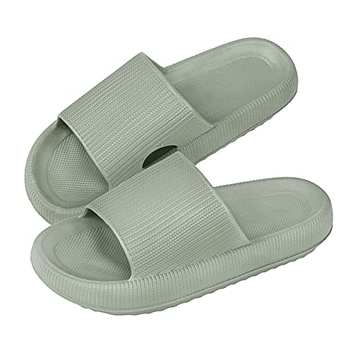 MoneRffi Badeschlappen Damen Herren Sandalen Sommer Unisex Badeschuhe Home Slippers Badelatschen Gartenschuhe rutschfest Pantoffeln Indoor Hausschuhe(Grün,40-41 EU) von MoneRffi