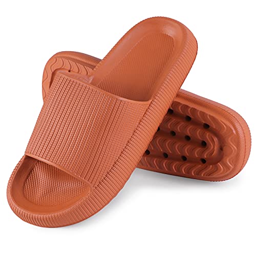 MoneRffi Badeschlappen Damen Herren Sandalen Sommer Unisex Badeschuhe Home Slippers Badelatschen Gartenschuhe rutschfest Pantoffeln Indoor Hausschuhe cloudyzz Schlappen（X Orange,42/43 EU) von MoneRffi