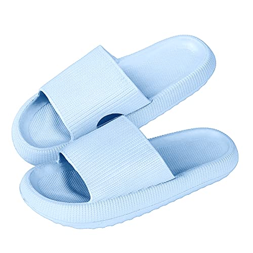 MoneRffi Badelatschen Damen Badeschuhe Herren-Badeschlappen Hausschuhe Damen,Cozislides Airfoot Wolken Wolkenschuhe Rutschfeste Pantoletten,Sommer Cozy Slides Schlappen,Himmelblau, von MoneRffi