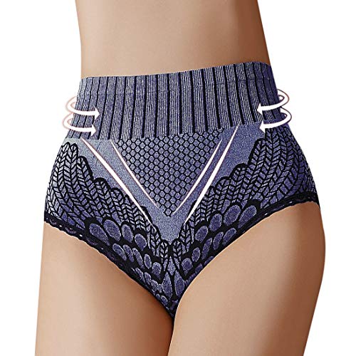 MoneRffi Damen Unterhosen Baumwolle Frauen Höschen Slips Hoher Taille Taillenslip für Frauen Sport Bauch Unterwäsche Yoga Running Triangle Slips Hip Lifting Höschen Unterhose(Blau，L) von MoneRffi