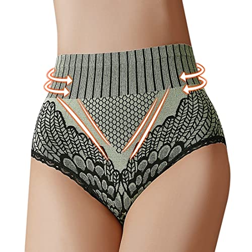 MoneRffi Damen Unterhosen Baumwolle Frauen Höschen Slips Hoher Taille Taillenslip für Frauen Sport Bauch Unterwäsche Yoga Running Triangle Slips Hip Lifting Höschen Unterhose(Grün，M) von MoneRffi