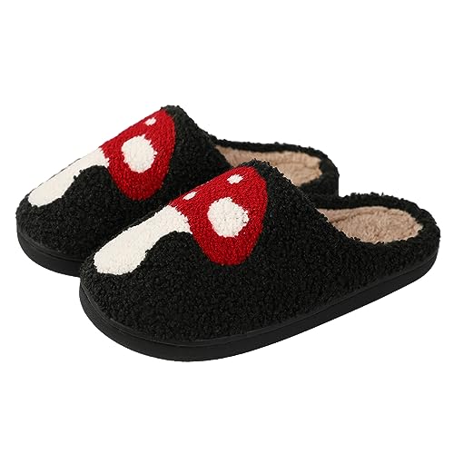 MoneRffi Neuheit Hausschuhe für Damen Herren, Retro Winter Warme Plüsch Pantoletten, Niedliche Flauschige Hauspantoffeln Slippers, mit Rutschfester Sohle von MoneRffi