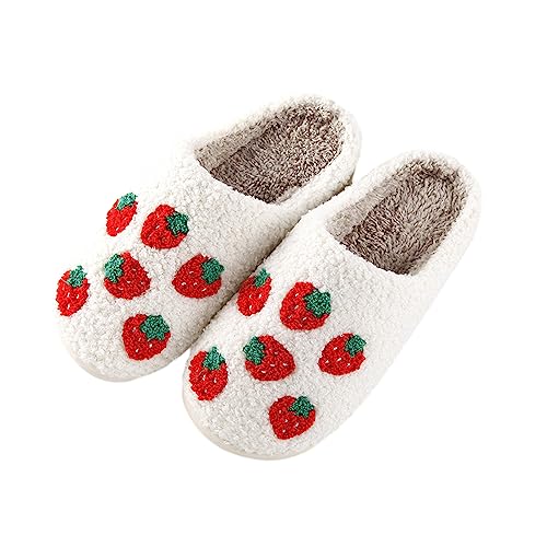 MoneRffi Pantoffeln Damen Plüsch Winter Hausschuhe, Warme Fluffy rutschfest Plüschschuhe Schlappen, Cartoon Bequem Lustige Herren Weiche Slippers for Indoor Outdoor von MoneRffi