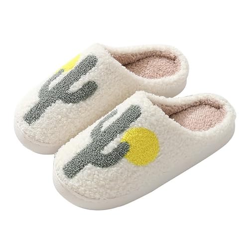 MoneRffi Pantoffeln Damen Plüsch Winter Hausschuhe, Warme Fluffy rutschfest Plüschschuhe Schlappen, Cartoon Bequem Lustige Herren Weiche Slippers for Indoor Outdoor von MoneRffi