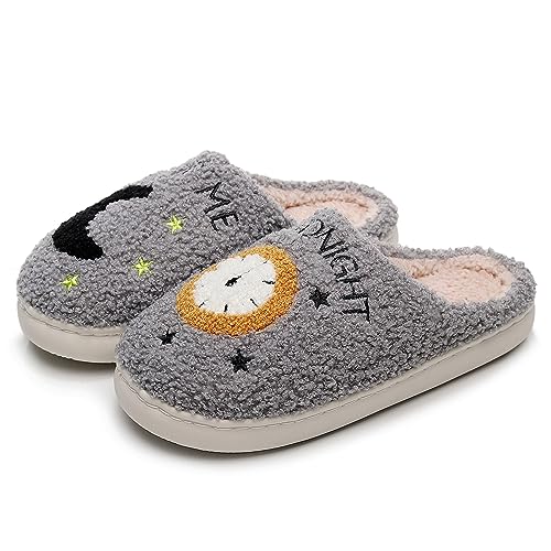 MoneRffi Pantoffeln Damen Plüsch Winter Hausschuhe, Warme Fluffy rutschfest Plüschschuhe Schlappen, Cartoon Bequem Lustige Herren Weiche Slippers for Indoor Outdoor von MoneRffi