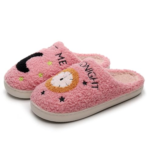 MoneRffi Pantoffeln Damen Plüsch Winter Hausschuhe, Warme Fluffy rutschfest Plüschschuhe Schlappen, Cartoon Bequem Lustige Herren Weiche Slippers for Indoor Outdoor von MoneRffi