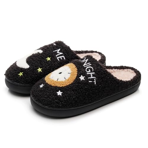 MoneRffi Pantoffeln Damen Plüsch Winter Hausschuhe, Warme Fluffy rutschfest Plüschschuhe Schlappen, Cartoon Bequem Lustige Herren Weiche Slippers for Indoor Outdoor von MoneRffi