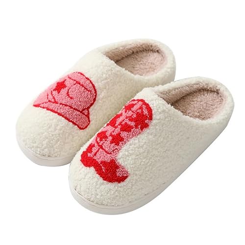 MoneRffi Pantoffeln Damen Plüsch Winter Hausschuhe, Warme Fluffy rutschfest Plüschschuhe Schlappen, Cartoon Bequem Lustige Herren Weiche Slippers for Indoor Outdoor von MoneRffi