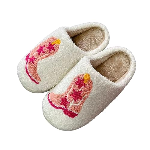 MoneRffi Pantoffeln Damen Plüsch Winter Hausschuhe, Warme Fluffy rutschfest Plüschschuhe Schlappen, Cartoon Bequem Lustige Herren Weiche Slippers for Indoor Outdoor von MoneRffi