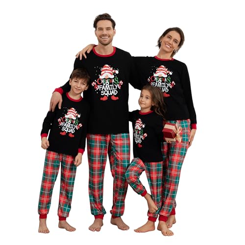 MoneRffi Weihnachten Familie Pyjama Set, Passender Weihnachtspyjama Paare Familien-Schlafanzug, Christmas Nachtwäsche Lang Outfit Winter Damen Herren Kinder Family Schlafanzügeset(58,Baby) von MoneRffi