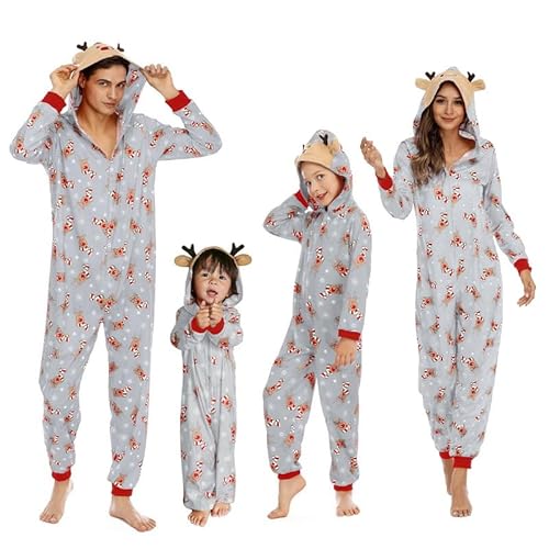 MoneRffi Weihnachten Familie Pyjama Set, Passender Weihnachtspyjama Paare Familien-Schlafanzug, Christmas Nachtwäsche Lang Outfit Winter Damen Herren Kinder Hausanzug Family Schlafanzügeset 17,Herren von MoneRffi